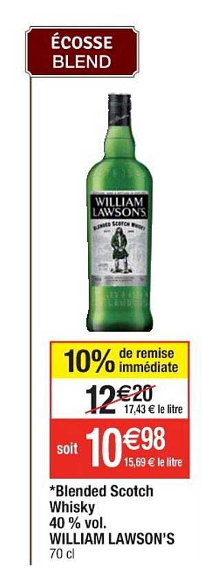 blended scotch whisky 40% vol. william lawson's
