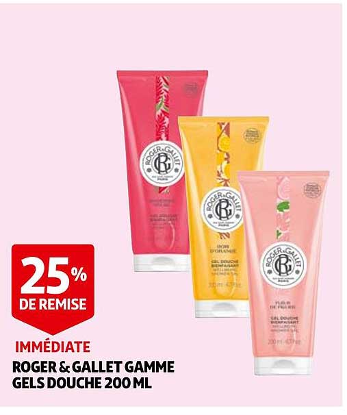 roger & gallet gamme gels douche 200ml