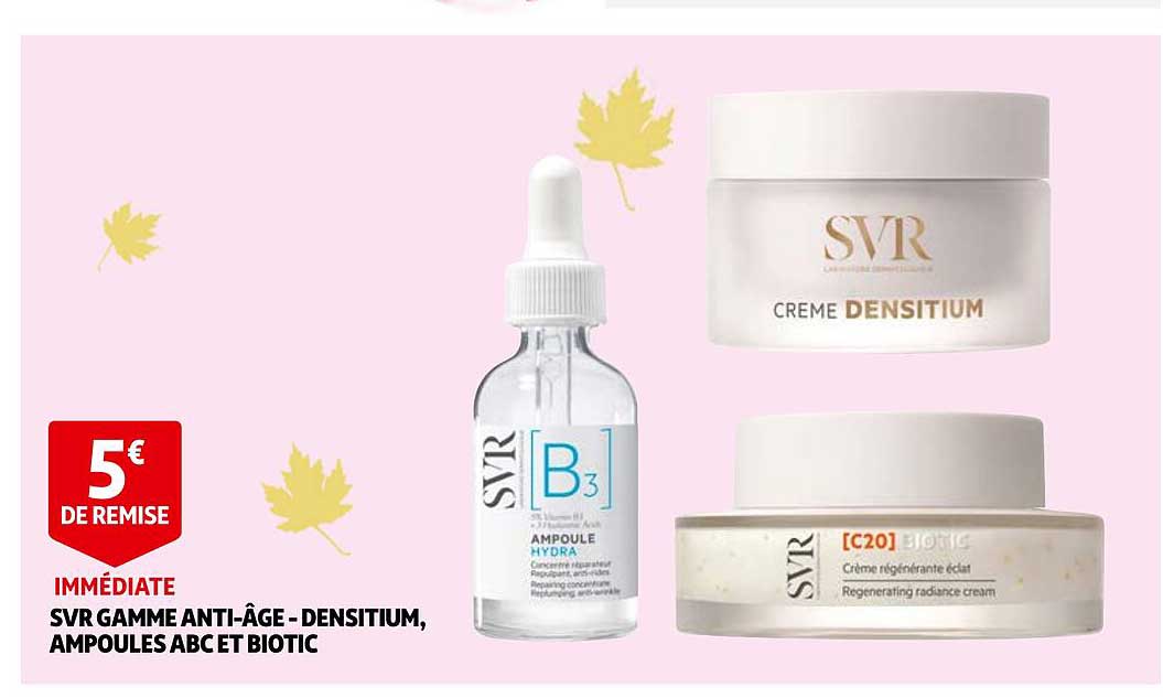 svr gamme anti-âge-densitium, ampoules abc et biotic