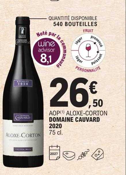 aop aloxe-corton domaine cauvard 2020