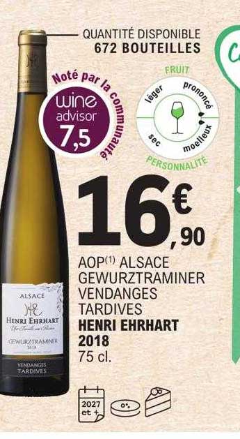 aop alsace gewurztraminer vendanges tardives henri ehrhart 2018
