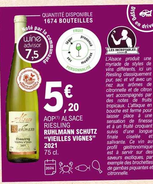 Aop Alsace Riesling Ruhlmann Schutz "vieilles Vignes" 2021