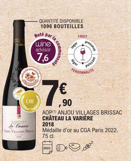 aop anjou villages brissac château la varière 2018