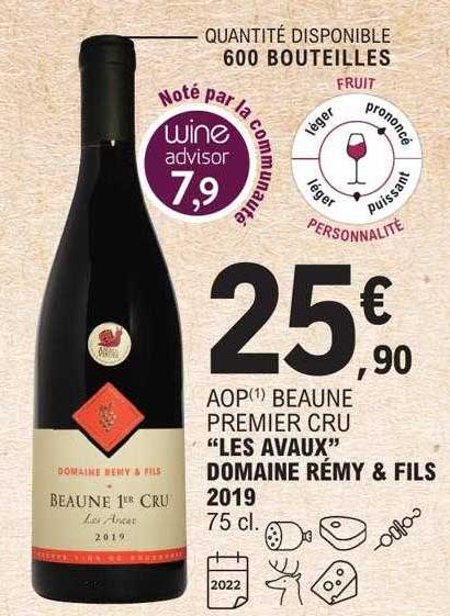 aop beaune premier cru "les avaux" domaine rémy & fils 2019