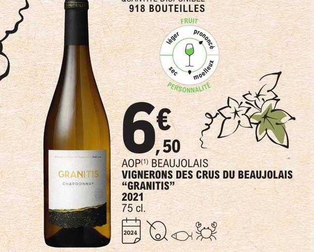 aop beuajolais vignerons des crus du beaujolais "granitis" 2021
