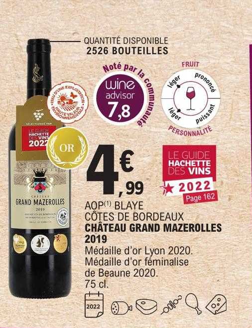 aop blaye côtes de bordeaux château grand mazerolles 2019