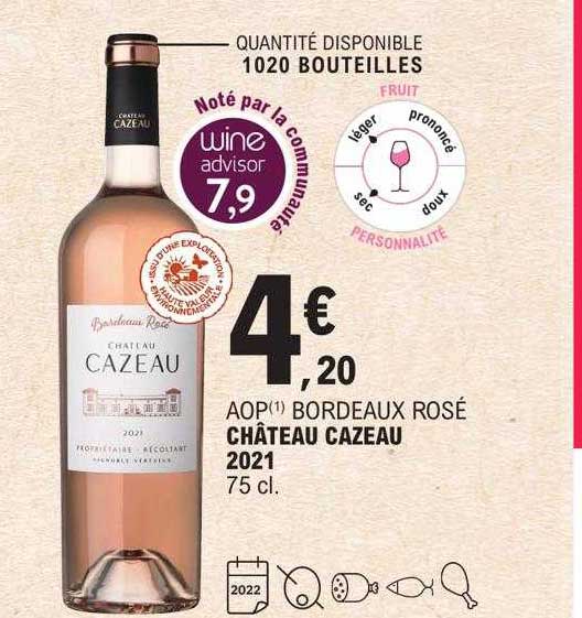 Aop Bordeaux Rosé Château Cazeau 2021