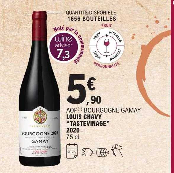 aop bourgogne gamay louis chavy "tastevinage" 2020