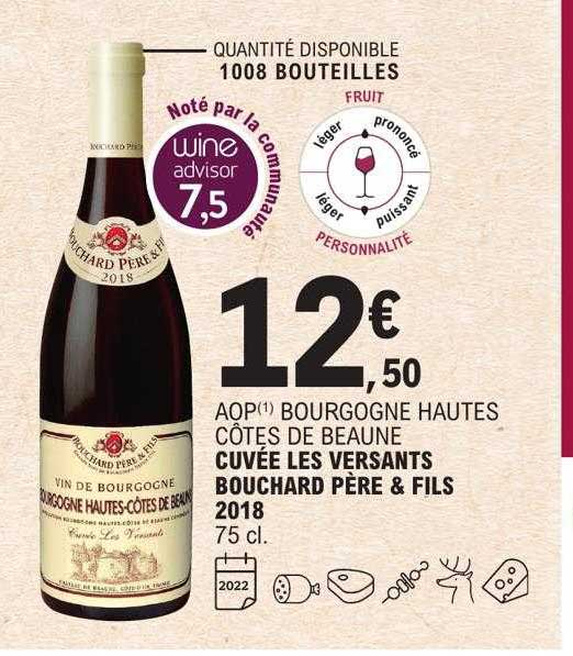 aop bourgogne hautes côtes de beaune cuvée les versants bouchard père & fils 2018