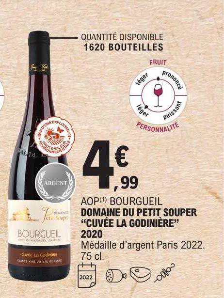 aop bourgueil domaine de petit souper "cuvée la godinière" 2020