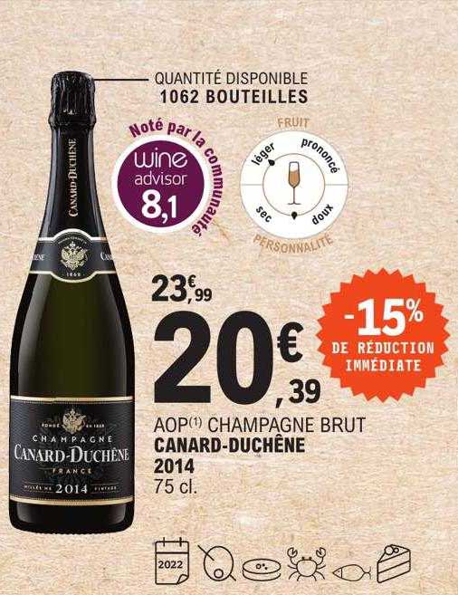 aop champagne brut canard-duchêne 2014
