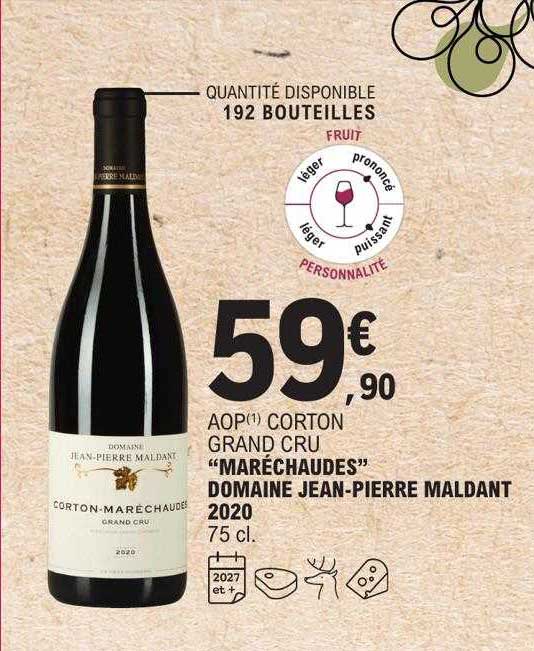 aop corton grand cru "maréchaudes" domaine jean-pierre maldant 2020