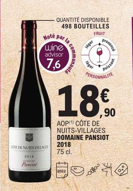 aop côte de nuits-villages domaine pansiot 2018
