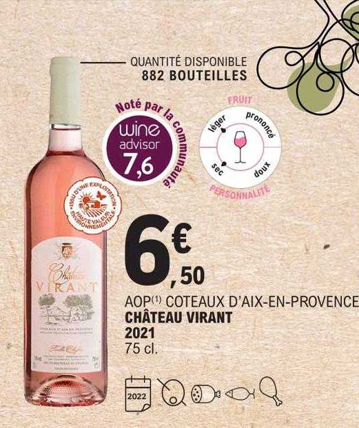 aop côteaux d'aix-en-provence château virant 2021