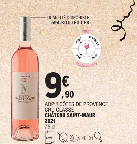 Aop Côtes De Provence Cru Classé Château Saint-maur 2021