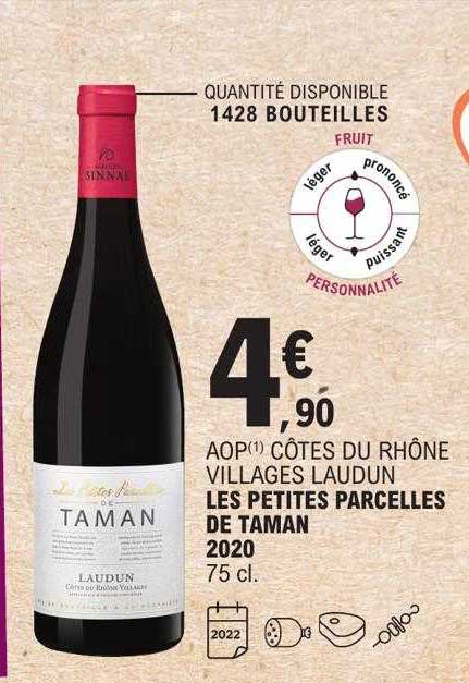 aop côtes du rhône villages laudun les petites parcelles de taman 2020