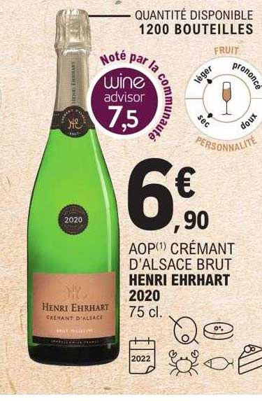aop crémant d'alsace brut henri ehrhart 2020