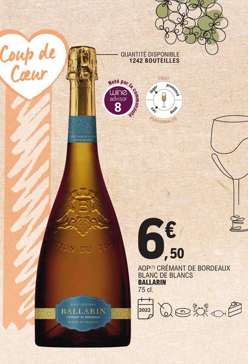 Aop Crémant De Bordeaux Blanc De Blancs Ballarin
