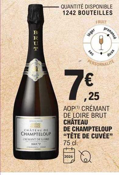 aop crémant de loire brut château de champteloup "tête de cuvée"