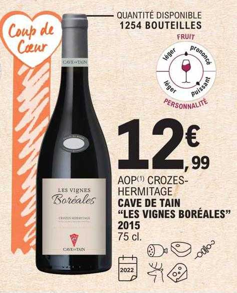 aop crozes-hermitage cave de tain "les vignes boréales" 2015