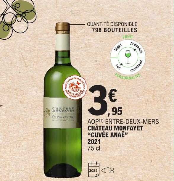 aop entre-deux-mers château monfayet "cuvée anaë" 2021