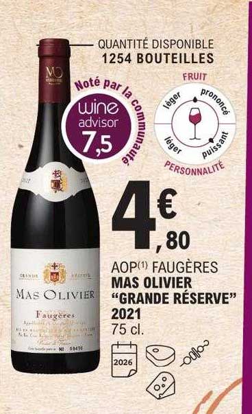 aop faugères mas olivier "grande réserve" 2021