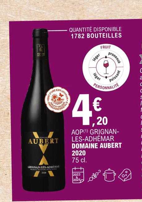 aop grignan-les-adhémar domaine aubert 2020