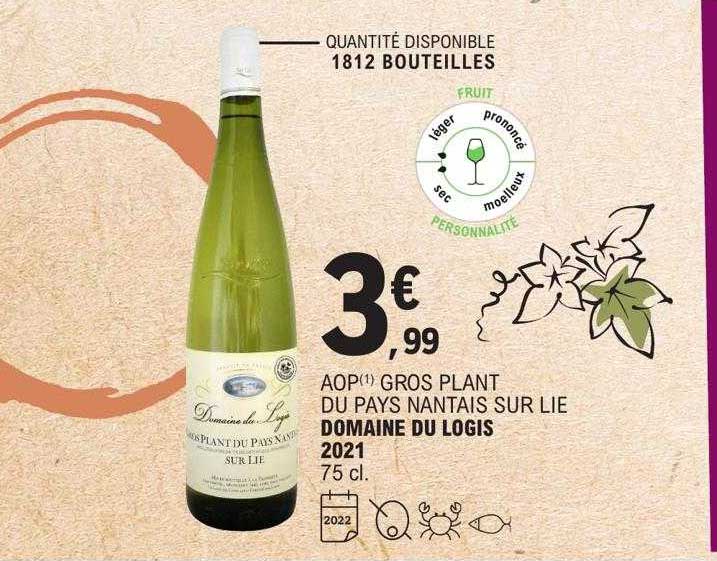 aop gros plant du pays nantais sur lie domaine du logis 2021