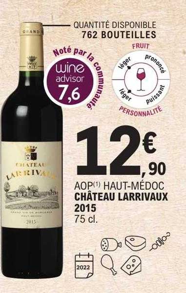 aop haut-médoc château larrivaux 2015