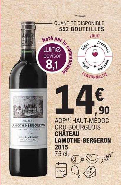 aop haut-médoc cru bourgeois château lamothe-bergeron 2015