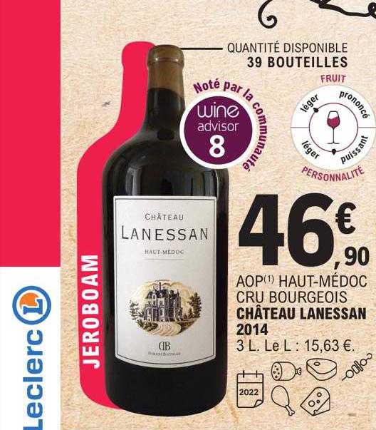 aop haut-médoc cru bourgeois château lanessan 2014