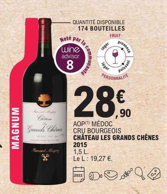 aop haut-médoc cru bourgeois château les grands chênes 2015