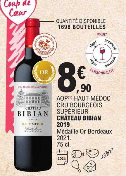 aop haut-médoc cru bourgeois supérieur château bibian 2019