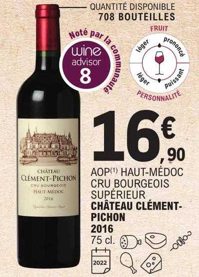 aop haut-médoc cru bourgeois supérieur château clément-pichon 2016