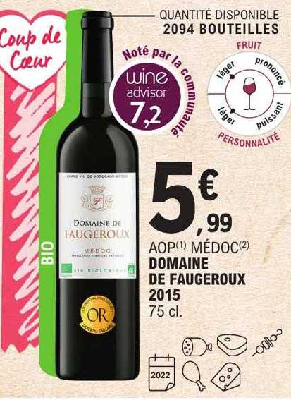 aop haut-médoc domaine de faugeroux 2015