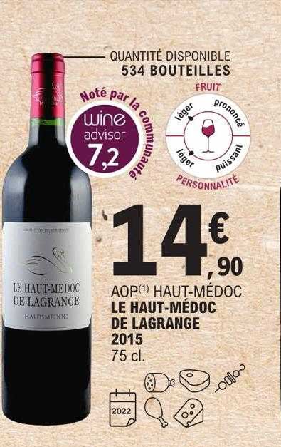 aop haut-médoc le haut-médoc de lagrange 2015