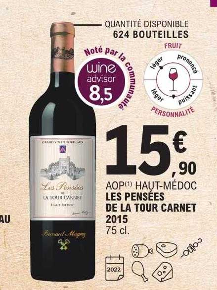 aop haut-médoc les pensées de la tour carnet 2015