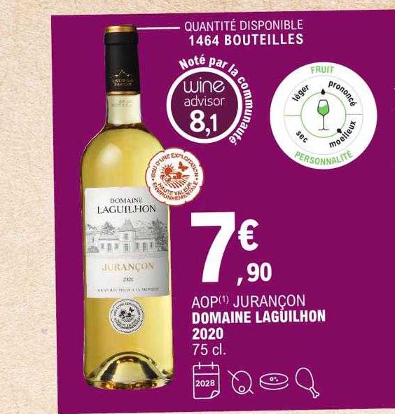 aop jurançon domaine laguilhon 2020