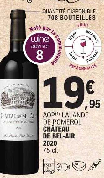 aop lalande de pomerol château de ble-air 2020