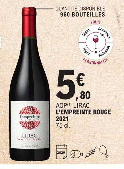 aop lirac l'empreinte rouge 2021