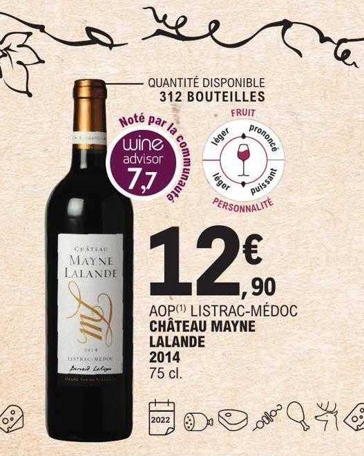aop listrac-médoc château mayne lalande 2014