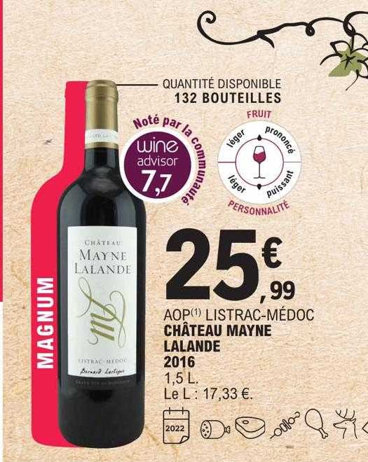 aop  listrac-médoc château mayne lalande 2016