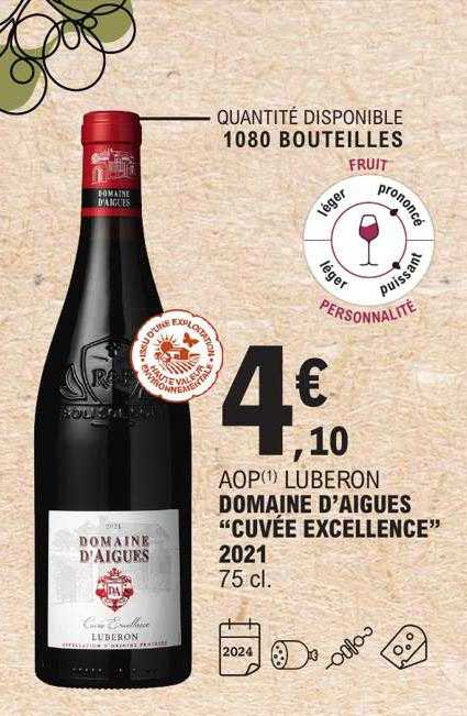 Aop Luberon Domaine D'aigues "cuvée Excellence" 2021