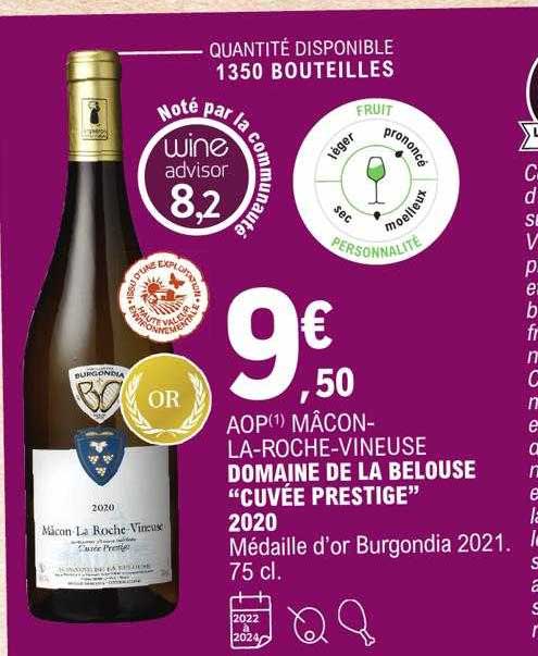 aop mâcon-la-roche-vineuse domaine de la blouse "cuvée prestige" 2020