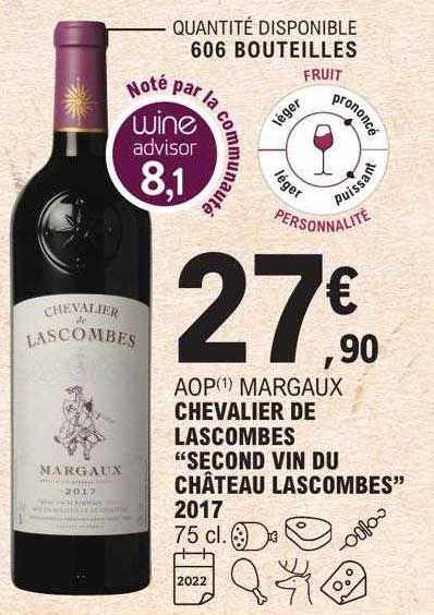aop margaux chevalier de lascombes "second vin du château lascombes" 2017