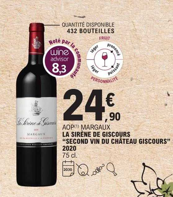 aop margaux la sirène de giscours "second vin du château giscours" 2020