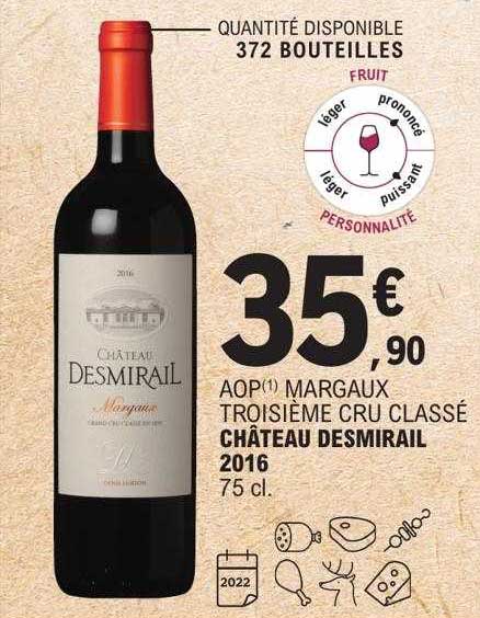 aop margaux troisième cru classé château desmirail 2016