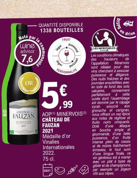 Aop Minervois Château De Fauzan 2021
