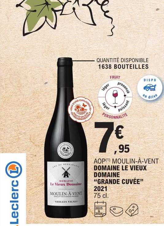 Aop Moulin-à-vent Domaine Le Vieux Domaine "grande Cuvée" 2021