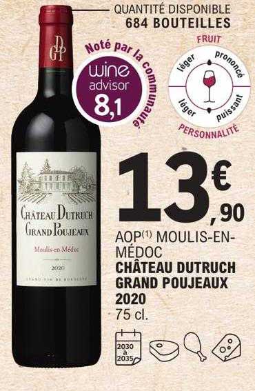 aop moulis-en-médoc château dutruch grand poujeaux 2020